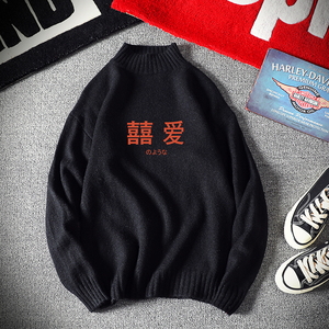M18020-P45 秋冬半高领毛衣男大码图片