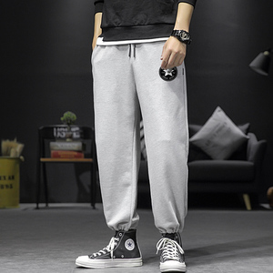 K13008-P40春季束脚直筒运动裤男大码宽松休闲卫裤哈伦裤图片