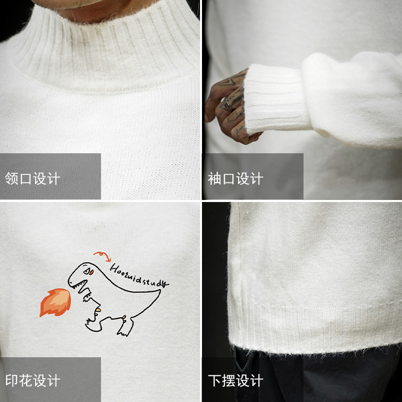 M18040-P45秋冬半高领毛衣男大码,男装针织衫/毛衣,电商A040A