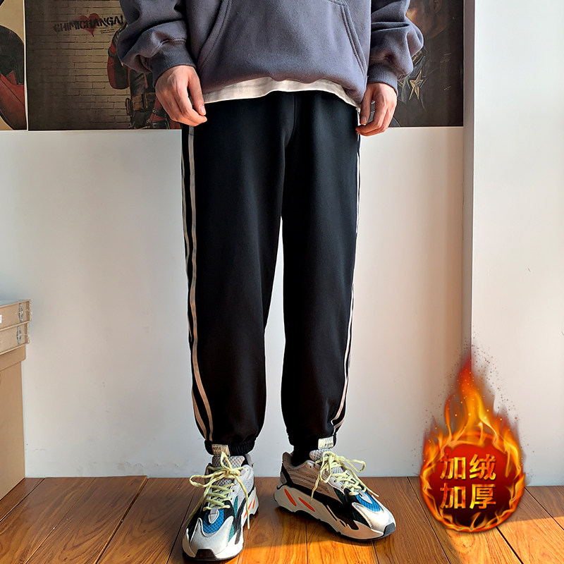 K9003-P45 加绒款P50 魔术贴加厚加绒运动裤大码男胖子保暖卫裤图片