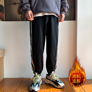 K9003-P45 加绒款P50 魔术贴加厚加绒运动裤大码男胖子保暖卫裤图片
