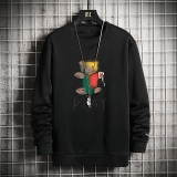 T4057-P25卡通印花帅气百搭长袖t恤男大码胖子卫衣薄外套，男装卫衣，电商A040A