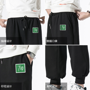 K12058-P40加绒P50 加绒运动裤男大码宽松束脚直筒卫裤休闲裤图片