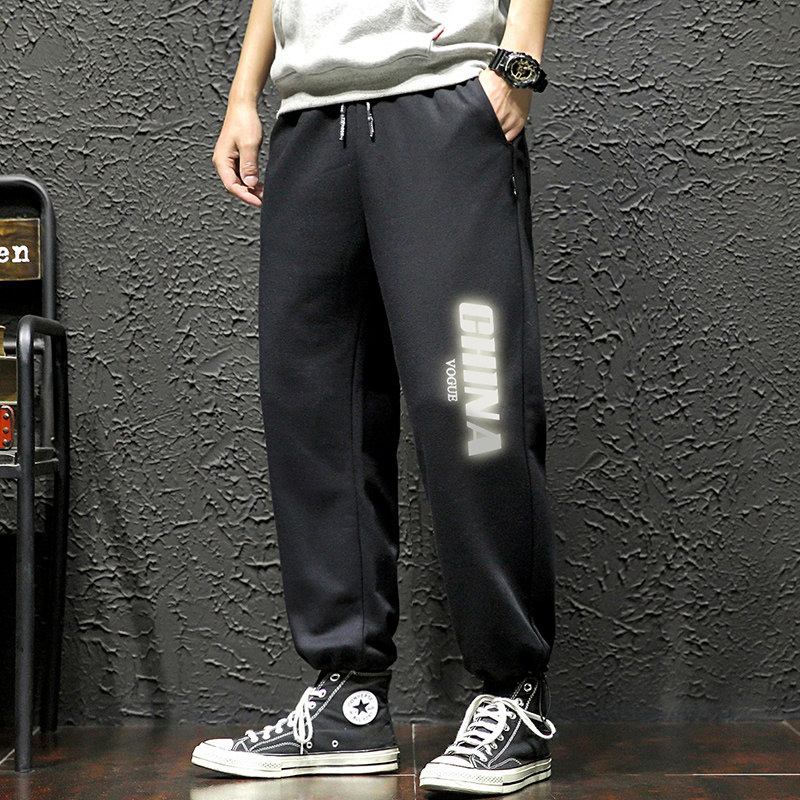 K13053-P40春季束脚直筒运动裤男大码宽松休闲卫裤哈伦裤,男装休闲裤,电商A040A