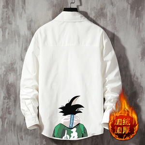 CS15005加绒款P55加厚加绒衬衫男保暖衬衣长袖寸衫上衣服外套