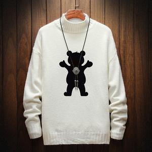电商A040A-M18021-P45 秋冬半高领毛衣男大码图片