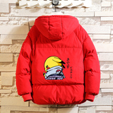 MY16036-P100皮卡丘卡通加厚加绒面包服加肥加大码男胖子衣，男装棉衣，电商A040A