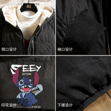 MY16038-P100史迪仔卡通加厚加绒面包服加肥加大码男青少年胖子，男装棉衣，电商A040A