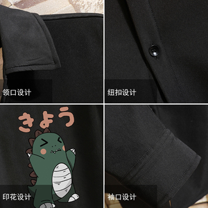 CS15037加绒款P55加厚加绒衬衫男保暖衬衣长袖寸衫上衣服外套图片