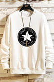 S6008-P35五角星印花落肩袖卫衣男大码胖子运动棒球服外套，男装卫衣，电商A040A