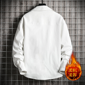 CS15045加绒款P55加厚加绒衬衫男保暖衬衣长袖寸衫上衣服外套,轻松搭配衣服的英文图片
