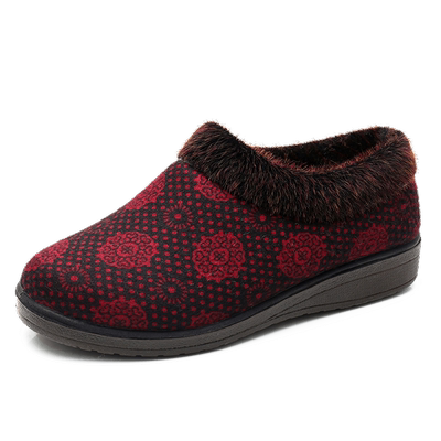 冬季加绒保暖居家防滑老北京布鞋