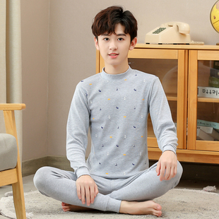 男童保暖内衣初中生棉毛衫 全棉青少年线衣线裤 套装 中大童秋衣秋裤