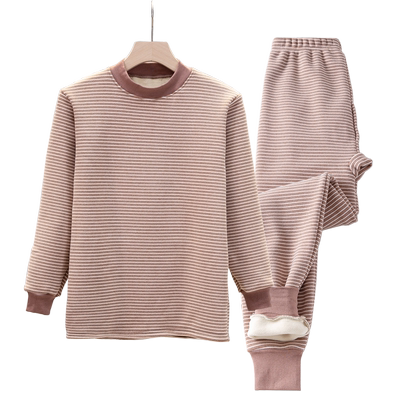 男女中大童加绒德绒保暖内衣套装