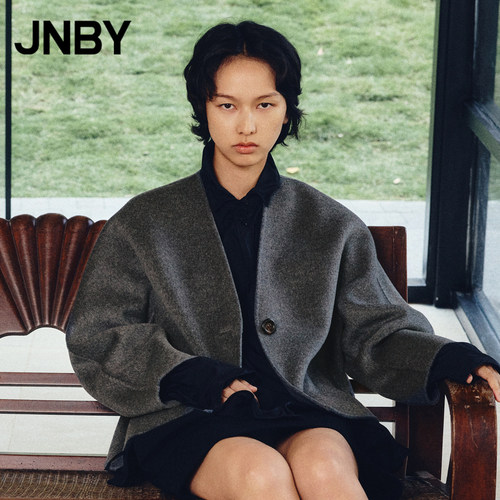 【淘宝专享】JNBY/江南布衣秋冬双面毛呢夹克女休闲绵羊毛短外套