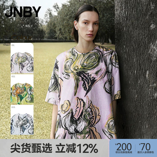 【春夏上新】JNBY/江南布衣25夏新品连衣裙中袖圆领A型5P4G15430