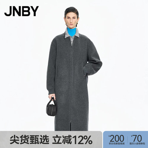 【秋冬上新】JNBY/江南布衣25冬新品呢大衣立领宽松长袖5PA812560
