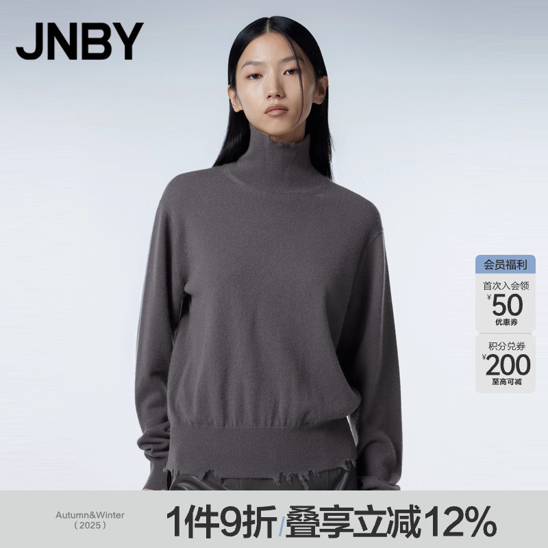 【100%山羊绒】JNBY/江南布衣秋冬半高领套头羊绒衫简约针织毛衣