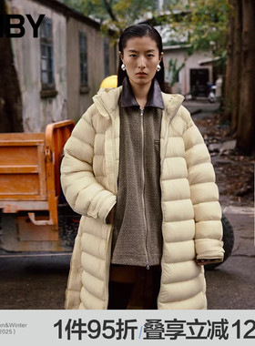 JNBY/江南布衣秋冬中长款连帽简约休闲通勤羽绒服女5O0C13290