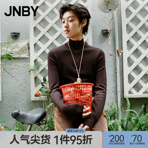 【早秋上新】JNBY/江南布衣秋冬半高领修身毛针织衫5O9310330