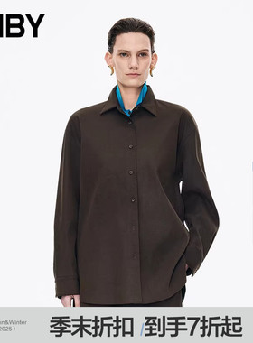 【商场同款】JNBY/江南布衣25冬新品仿皮衣宽松衬衫领5P0T11330