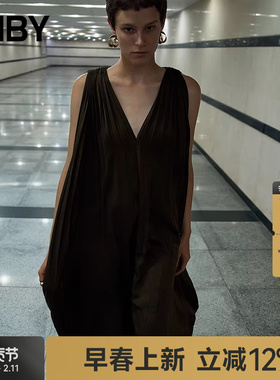 【季末折扣】JNBY/江南布衣春夏连衣裙无袖V领A型5P5G14310