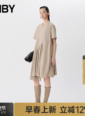 【早春上新】JNBY/江南布衣春夏连衣裙短袖宽松圆领套头5P4G13790