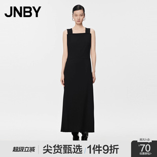 JNBY 女裝 連衣裙方領H型無袖 露背純色長裙5O5G14320 江南布衣夏季
