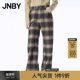 JNBY 女5N8E15400 宽松休闲灯芯绒格纹通勤长裤 江南布衣秋季 阔腿裤