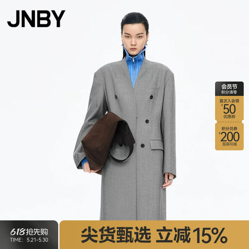 【秋冬上新】JNBY/江南布衣25秋新品风衣T型无领长袖5P9915310