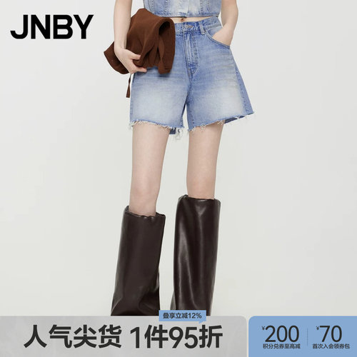JNBY/江南布衣夏季女装牛仔短裤直筒热裤女裤子阔腿通勤5O5E12510
