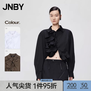 饰OL风挺阔通勤长袖 JNBY 衬衣 宽松立体装 衬衫 江南布衣夏季 女装