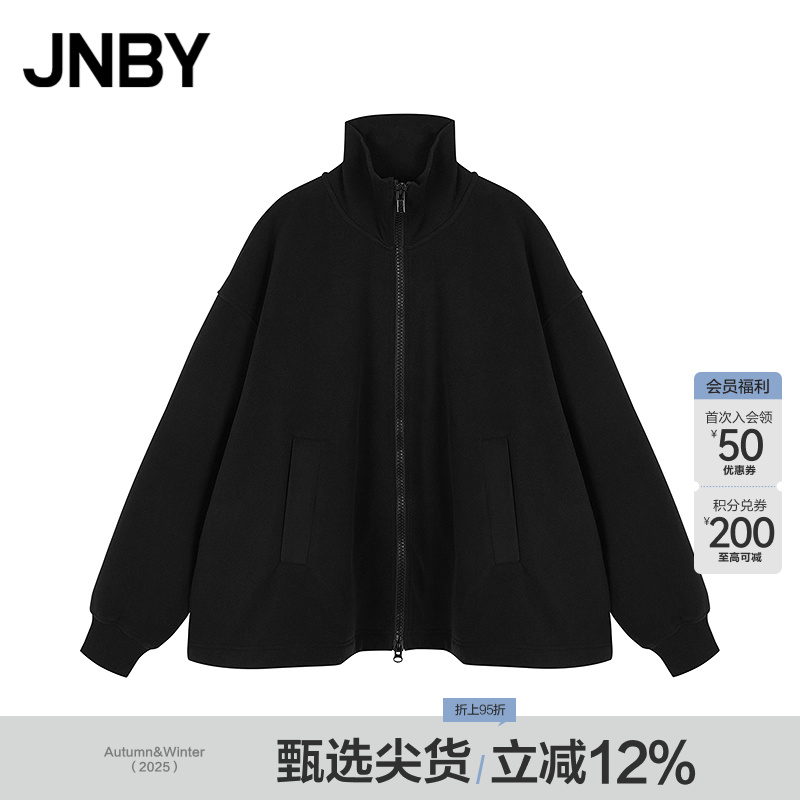 JNBY/江南布衣秋冬摇粒绒卫衣宽松立领A型套头通勤上衣5OB41597H