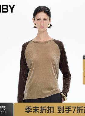 【商场同款】JNBY/江南布衣25冬新品T恤宽松圆领长袖5PA110350