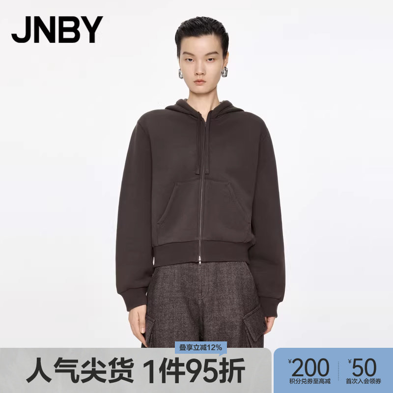 【早秋上新】JNBY/江南布衣秋冬加绒卫衣开衫含羊毛短款运动简约