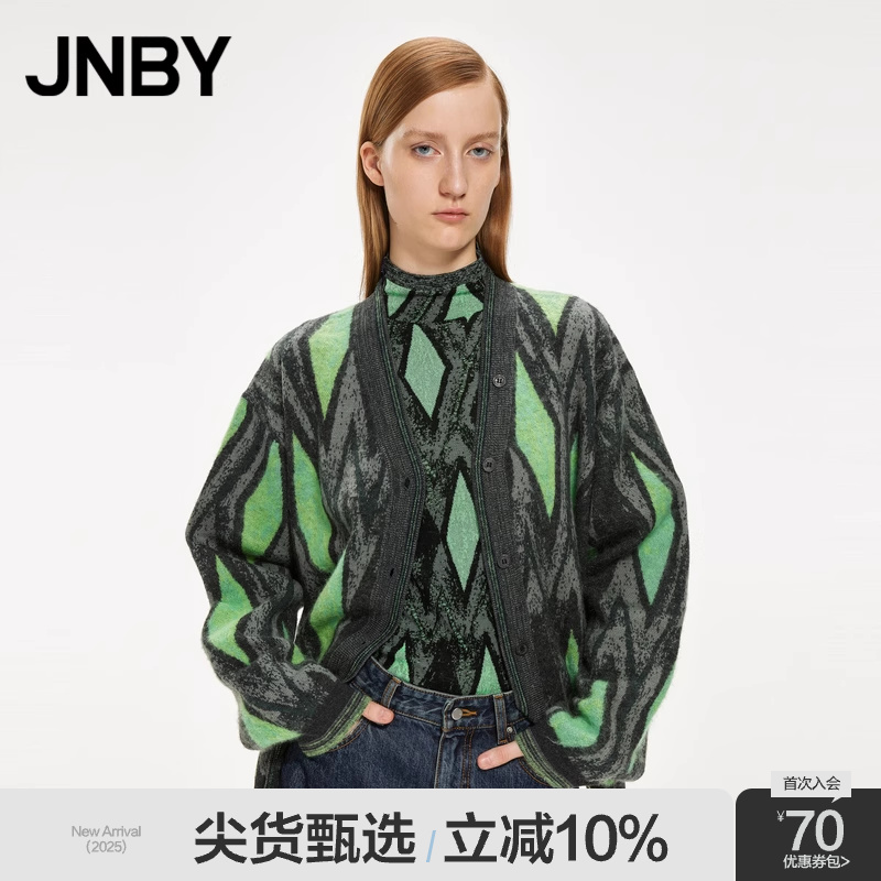 JNBY/江南布衣开襟宽松毛针织衫