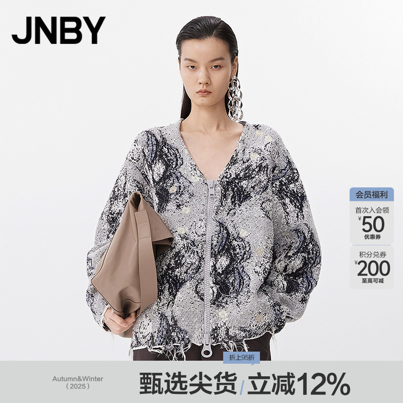 【早春上新】JNBY/江南布衣春夏毛衫宽松开襟V领5P2312740