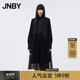 领中长宽松长袖 JNBY 江南布衣折扣秋冬网纱拼接连衣裙衬衫 府绸女