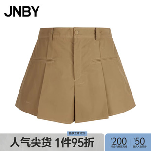 女纯棉休闲宽松阔腿短裤 通勤5O5E12940 江南布衣夏折扣短裤 JNBY