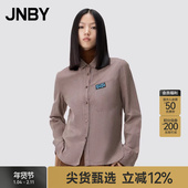 印花宽松长袖 JNBY 江南布衣折扣秋冬衬衫 翻领复古单排多扣通勤女