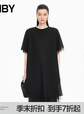 【商场同款】JNBY/江南布衣25秋新品连衣裙短袖圆领宽松5P7G20610