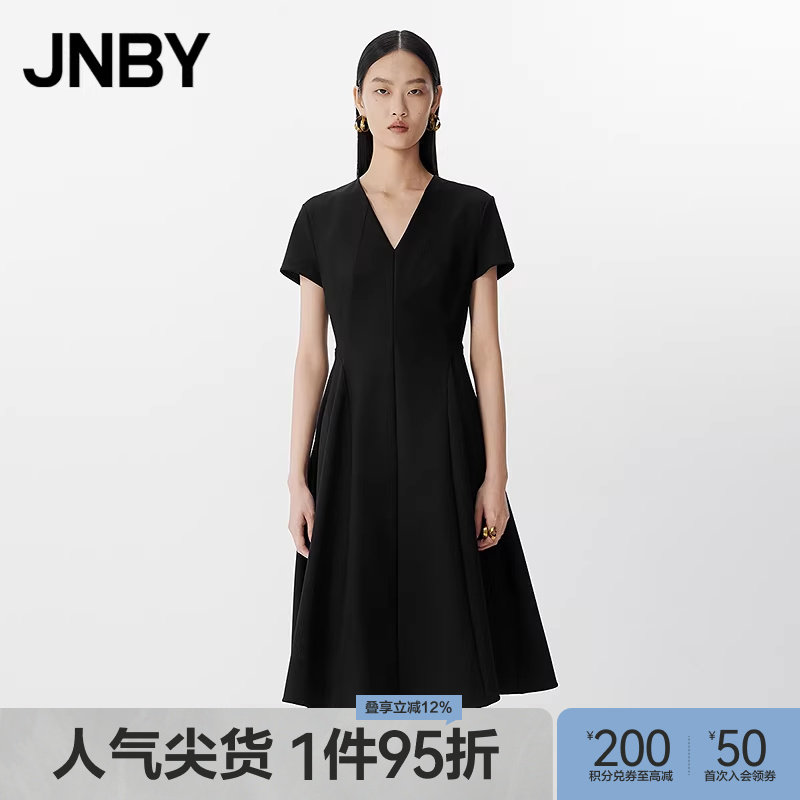 【早春上新】JNBY/江南布衣春夏连衣裙V领气质修身裙子5P4G13030