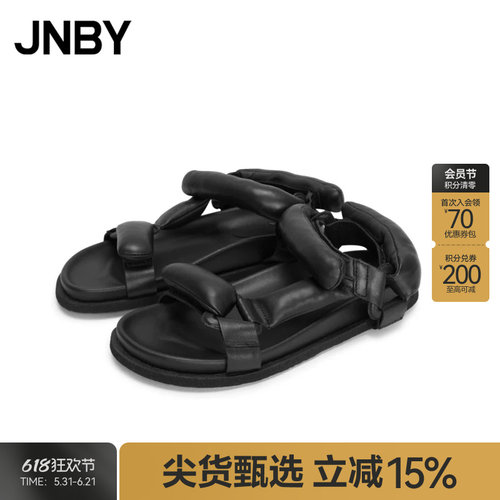 JNBY牛皮革凉鞋简约女鞋