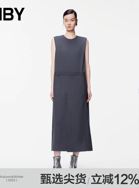 JNBY/江南布衣夏季女装连衣裙H型休闲圆领无袖直筒裙女5O4G11240