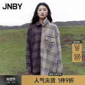 JNBY 5N0810280 领通勤休闲长袖 江南布衣秋冬毛呢外套女中长款 衬衫