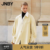 双面呢 JNBY 江南布衣冬季 羊毛粗纺呢外套宽松喇叭袖 毛呢西装