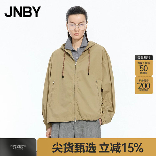 【秋冬上新】JNBY/江南布衣25秋新品夹克外套宽松连帽5P8610800