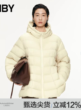 JNBY/江南布衣秋冬羽绒服宽松连帽菱格立体裙摆造休闲女5O0C12160