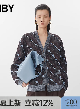 【早春上新】JNBY/江南布衣25春毛衫长袖开襟V领5P3314630