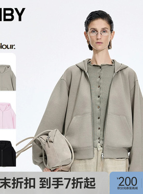 【季末折扣】JNBY/江南布衣26春新品卫衣开襟连帽长袖5Q1415580